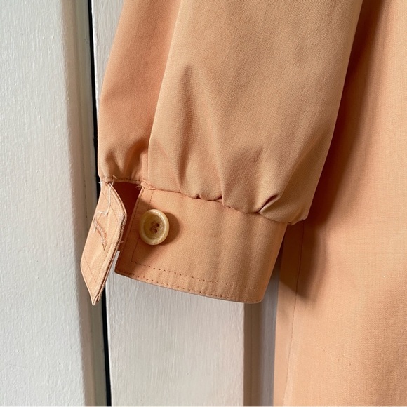 LONDON FOG Vintage Coral Trench Coat Women's Size 12 Petite Missing Belt - Picture 11 of 12